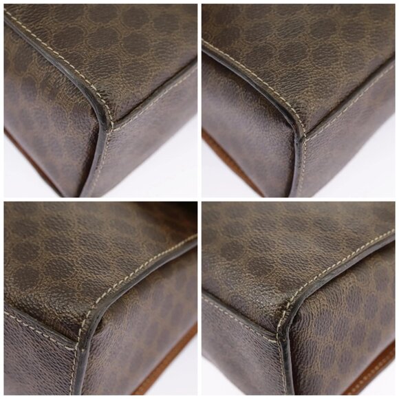 CELINE Macadam Canvas Shoulder Bag PVC Leather Brown Gold - Picture 15 of 15